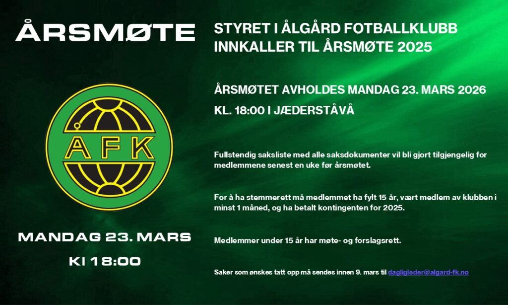Invitasjon til 97. årsmøte